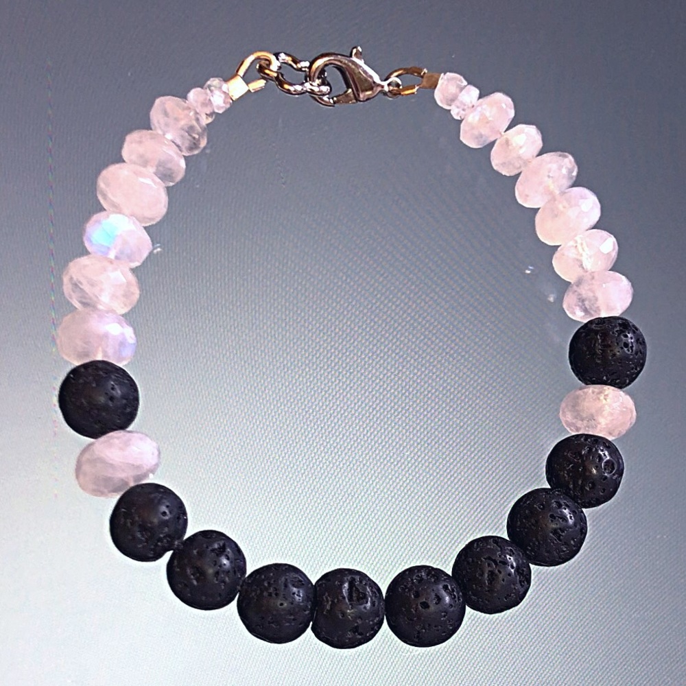 Rainbow Moonstone, Oil Diffuser Bracelet! - Picture 2 of 2